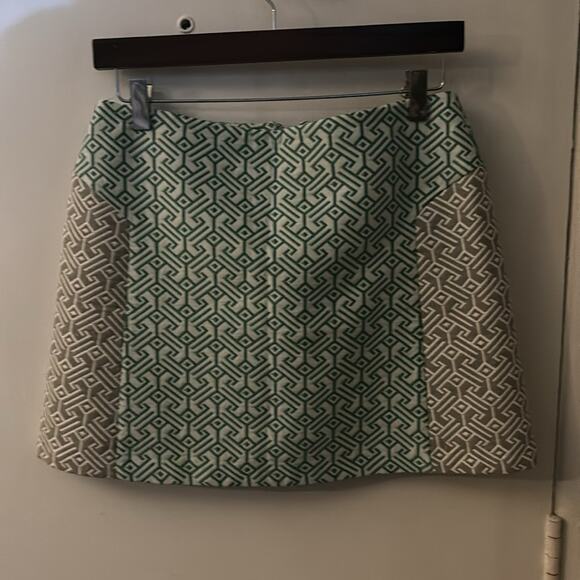 Topshop Geometric Print Textured Mini Skirt 8 Green/Gray Dopamine Mermaid  Retro - Picture 1 of 8